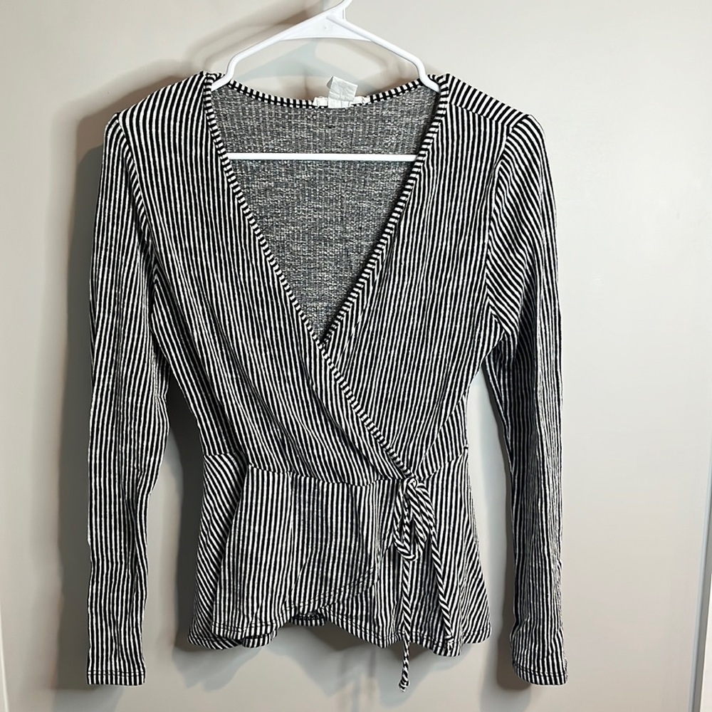 Black and white striped top